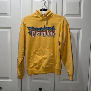 Disney Parks Disneyland Resort Size S Yellow Retro Hooded Sweatshirt with Pocket